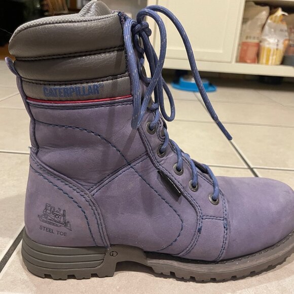 Caterpillar Women's Echo Waterproof Steel Toe Work Boot- Blue, Size 7.5 Wide - Picture 6 of 13